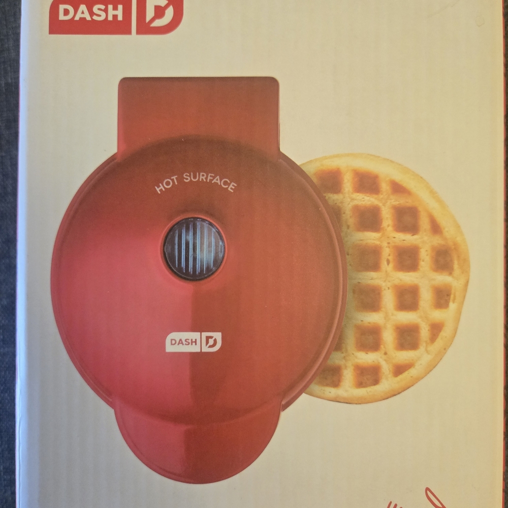 DASH Red Mini Waffle Maker- Brand New. Never Used.